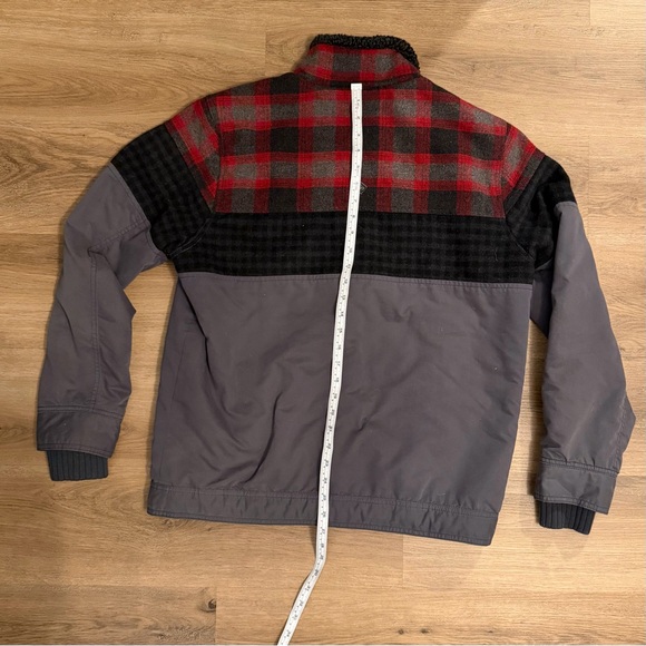 Prana Men’s Wool Blend Sherpa Lined Jacket Medium Plaid Gray - Picture 7 of 8